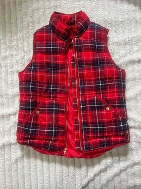 Merona Red and Navy Plaid Puffer Vest for Kids